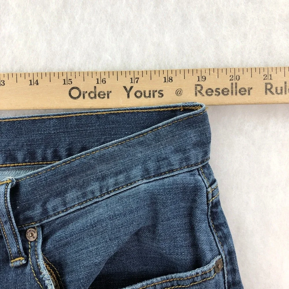 Lucky Brand 429 Mens 38x30 Blue Cotton Blend Button Fly Classic Straight Jeans